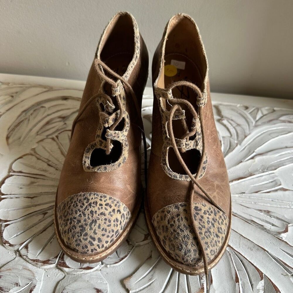 Schuler & Sons Leopard Print Ankle Anthropologie Artisan size 10.5 - Picture 3 of 10
